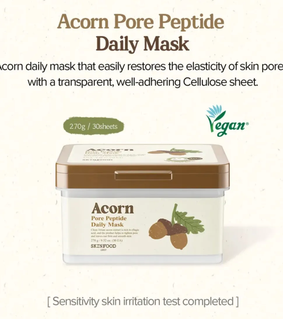 Mascarilla facial diaria Acorn Pore Peptide - 30 uds