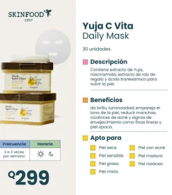 Mascarilla facial diaria Yuja C Vita - 30 uds