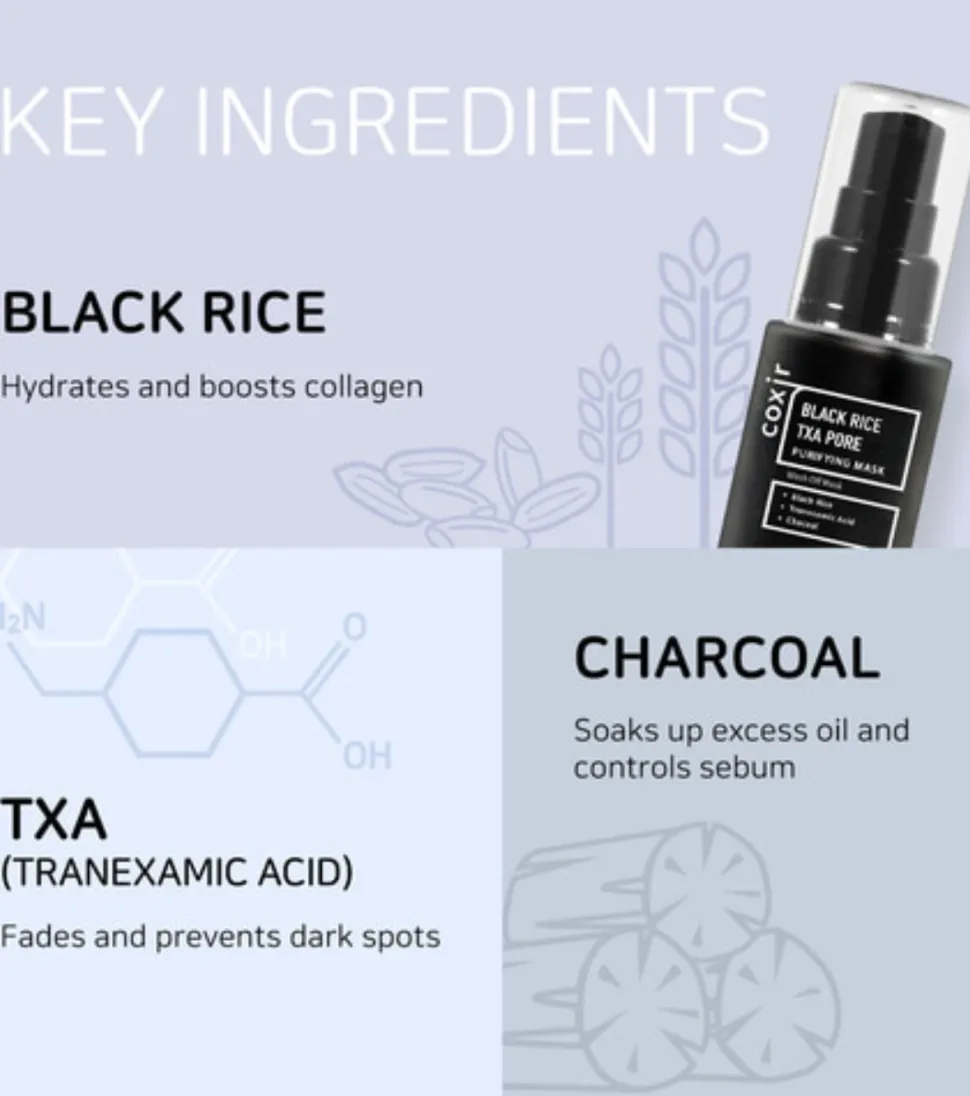 Mascarilla facial purificante Black Rise Txa Pore