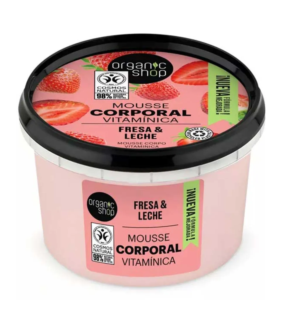 Mousse Corporal - Fresa orgánica y leche