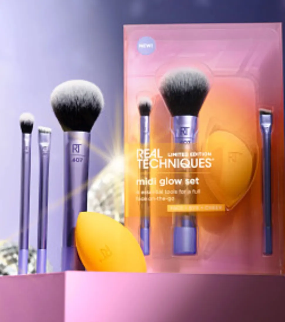 *Night brights* - Set de brochas + esponja Midi Glow