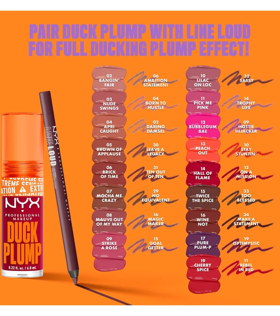 Nyx Professional Makeup - Brillo de labios voluminizador Duck Plump - 14: Hall Of Flame