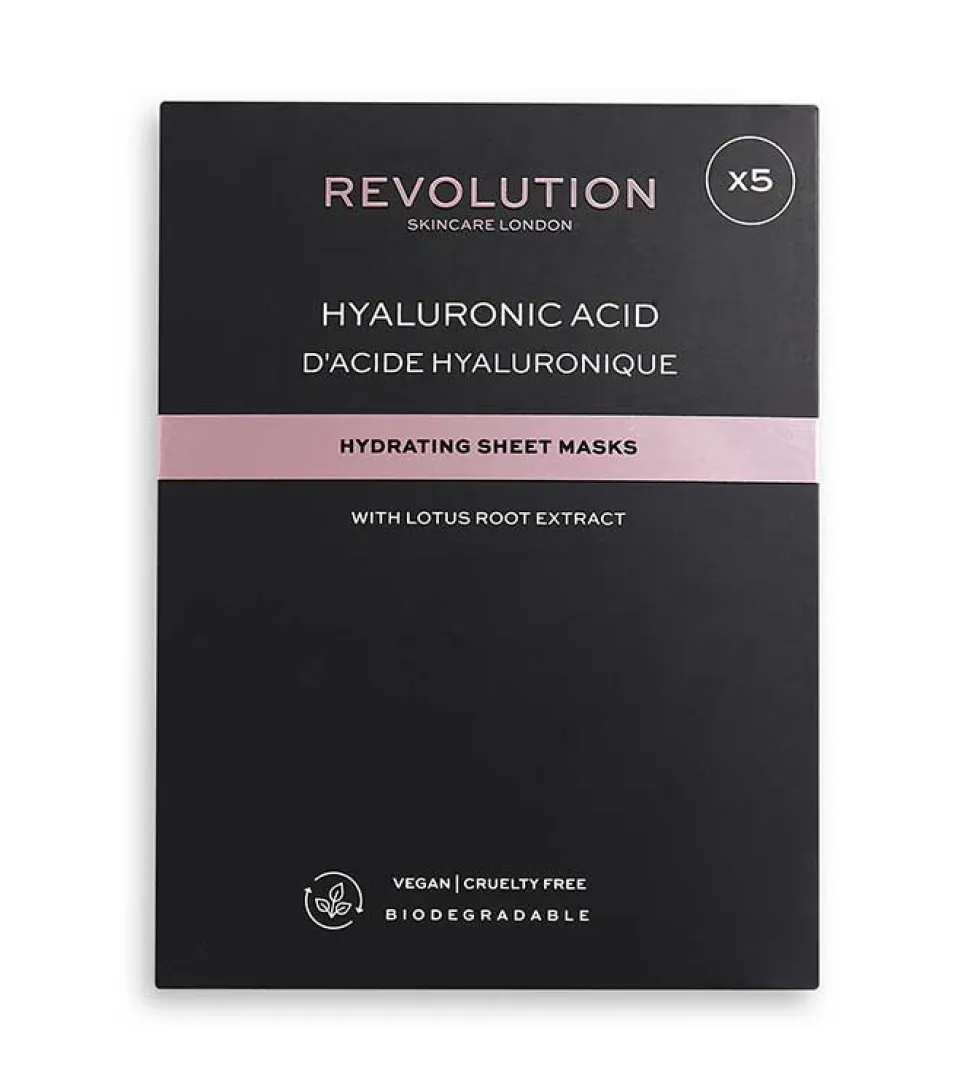 Pack de 5 mascarillas hidratantes con ácido hialurónico