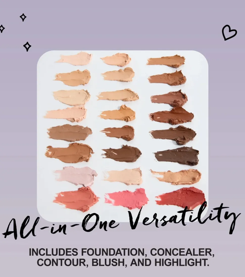 Paleta de rostro en crema base, colorete y bronceador - Light