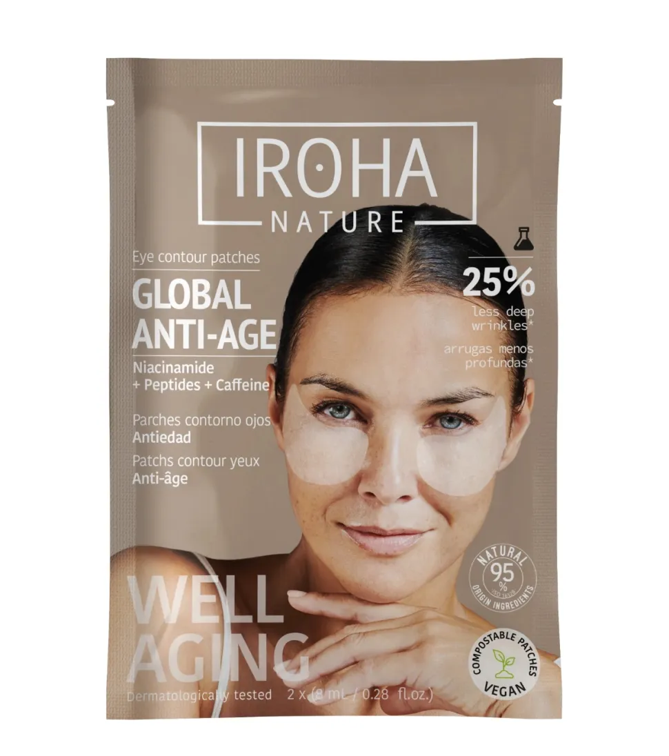 Parches Antiarrugas, Antibolsas, e Iluminadores Global Eye Care - Niacinamida, Cafeína y Péptidos