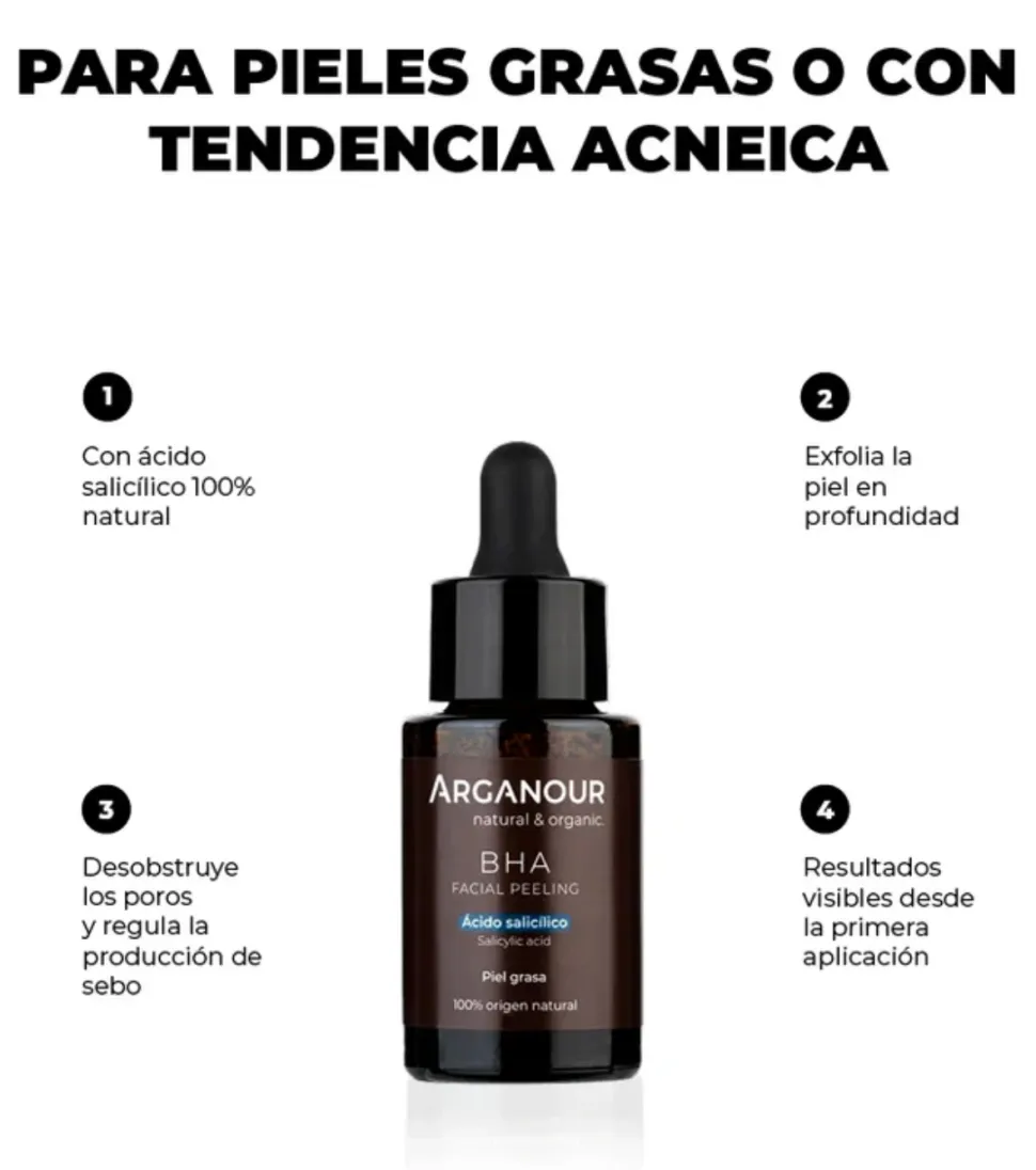 Peeling facial con ácido salicílico BHA