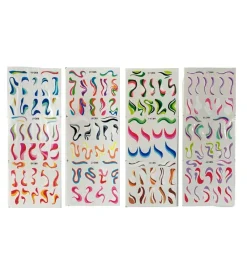 Pegatinas al agua para manicura 4 láminas - Ondas
