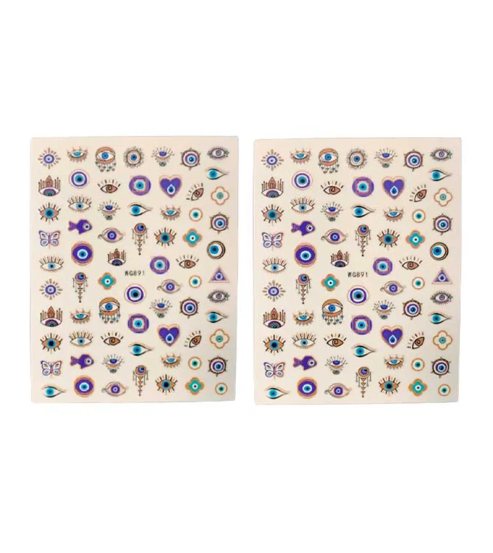Pegatinas para decoración de uñas - 01: Ojos turcos