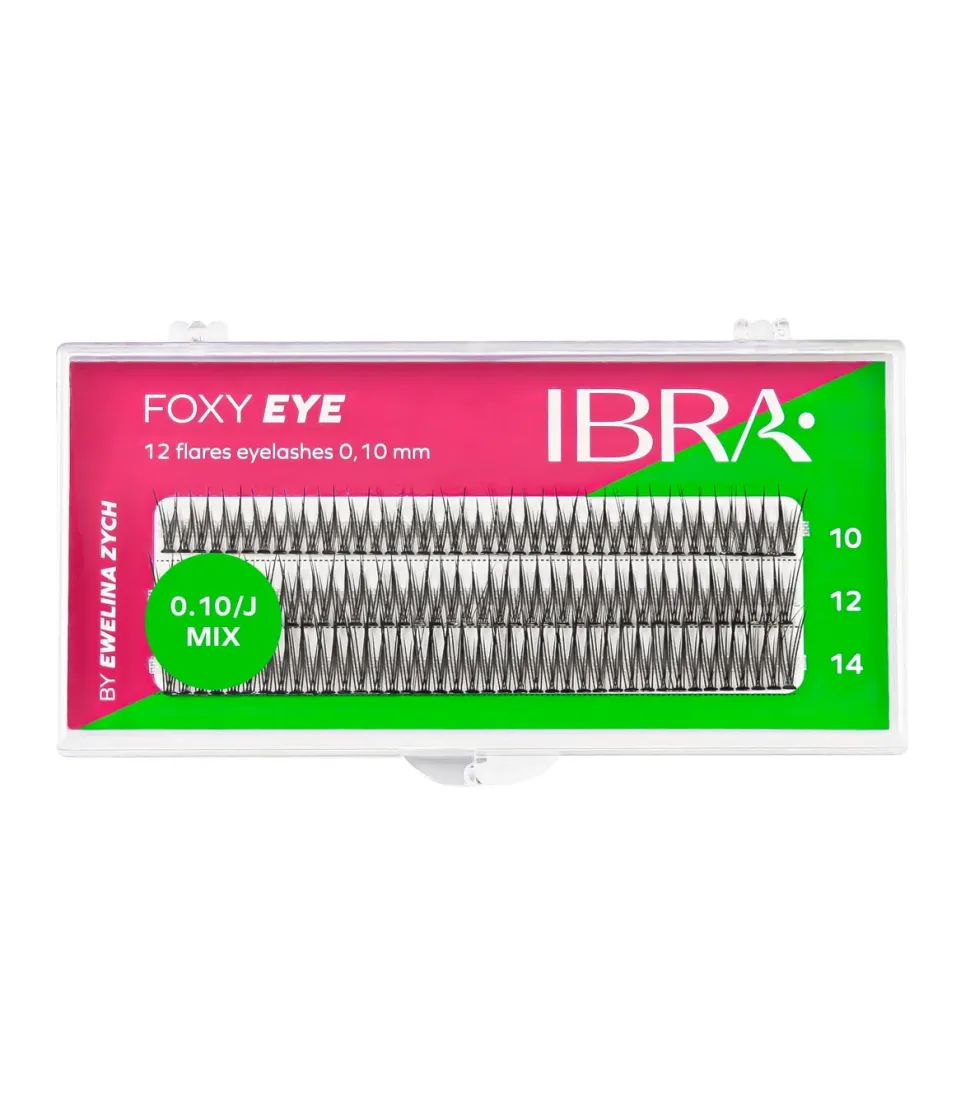 Pestañas postizas individuales Foxy Eye 0.10 J - Mix de tamaño