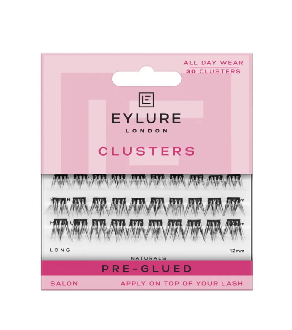 Pestañas postizas individuales Clusters Pre-Glued - Long