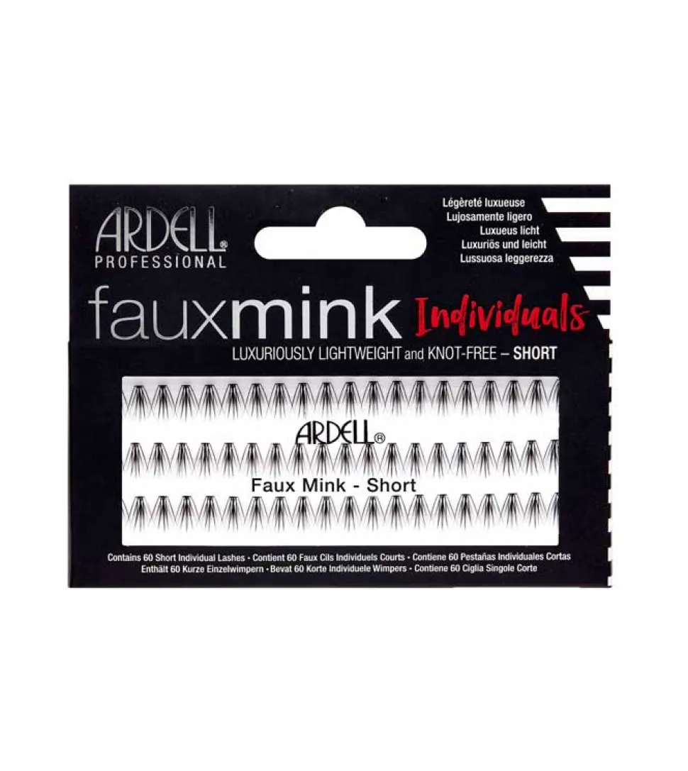 Pestañas postizas Individuales Fauxmink - Short Black