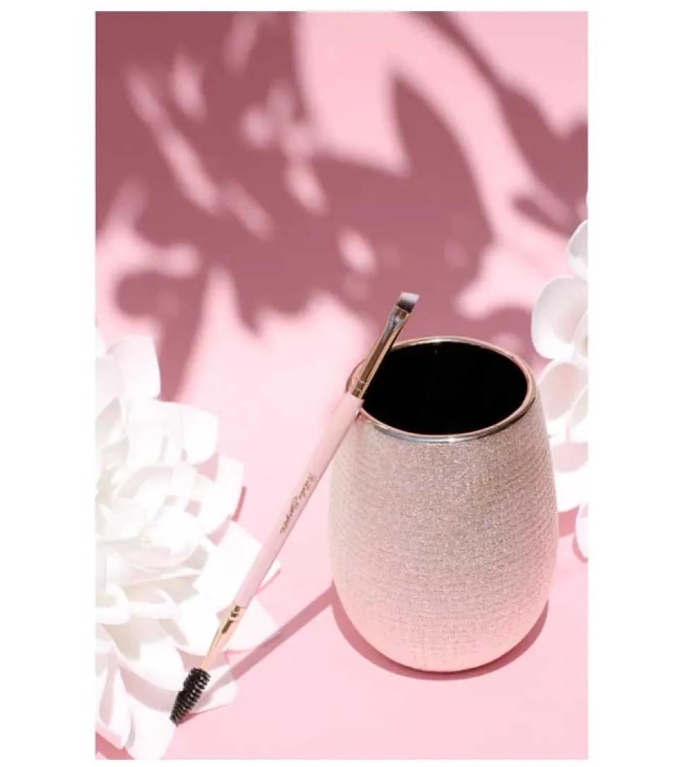 Pincel biselado + cepillo de cejas - N6