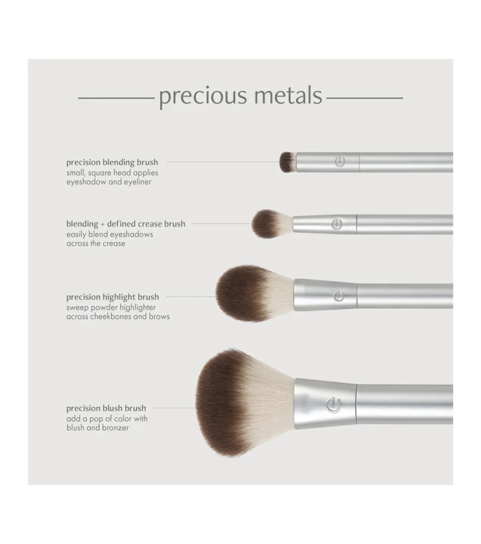 *Precious Metals* - Set de 4 brochas Cheek + Eye Highlight