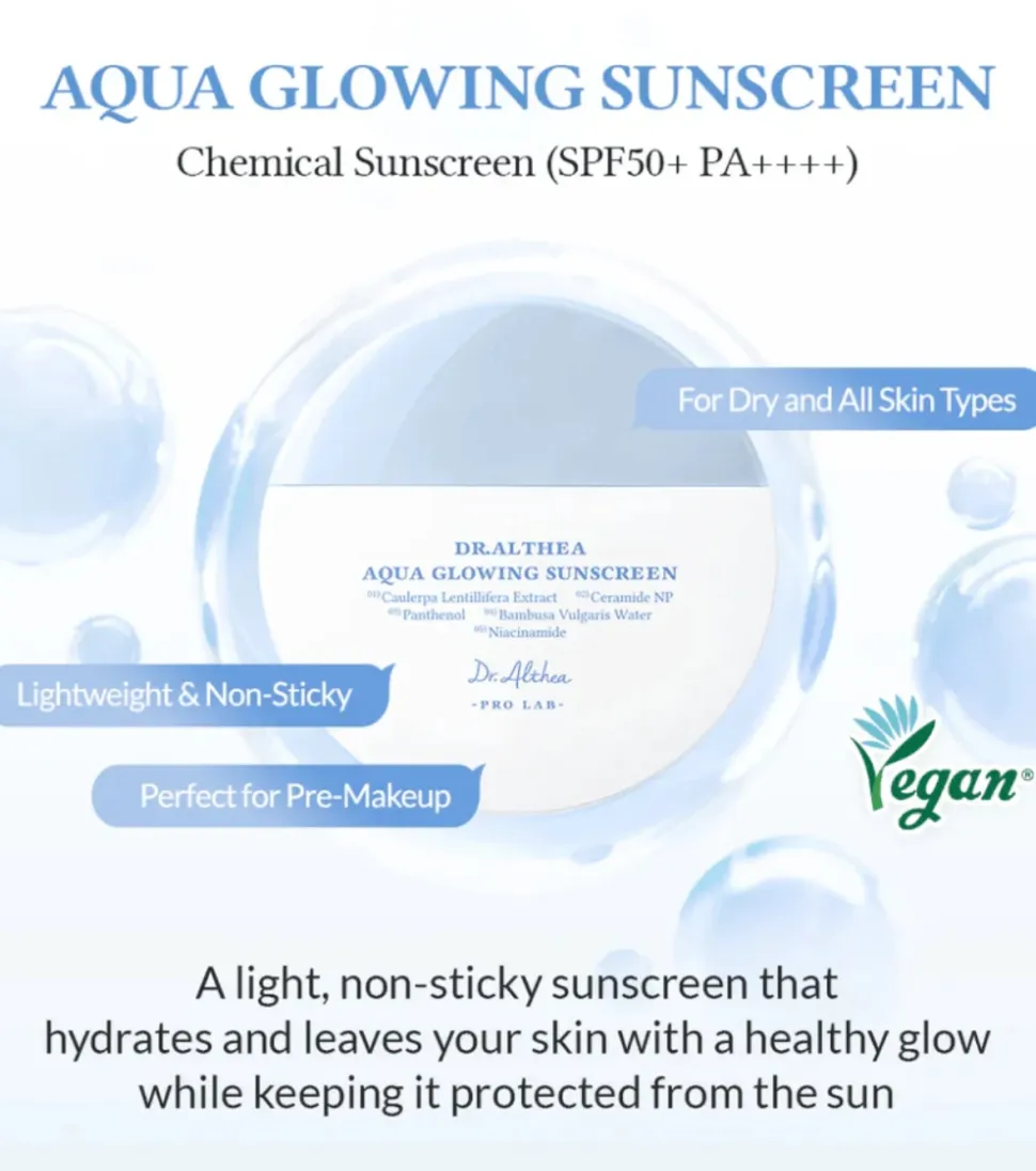 Protector solar Aqua Glowing SPF50+ PA++++