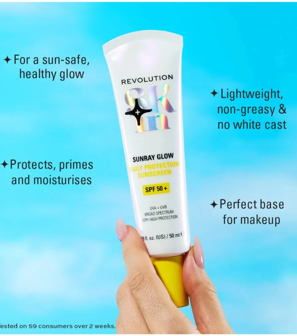 Protector solar con vitamina C Sunray Glow Daily Blur SPF50+