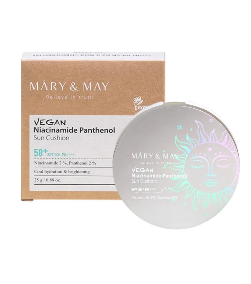 Protector solar en cushion SPF50+ PA++++ Niacinamide Panthenol