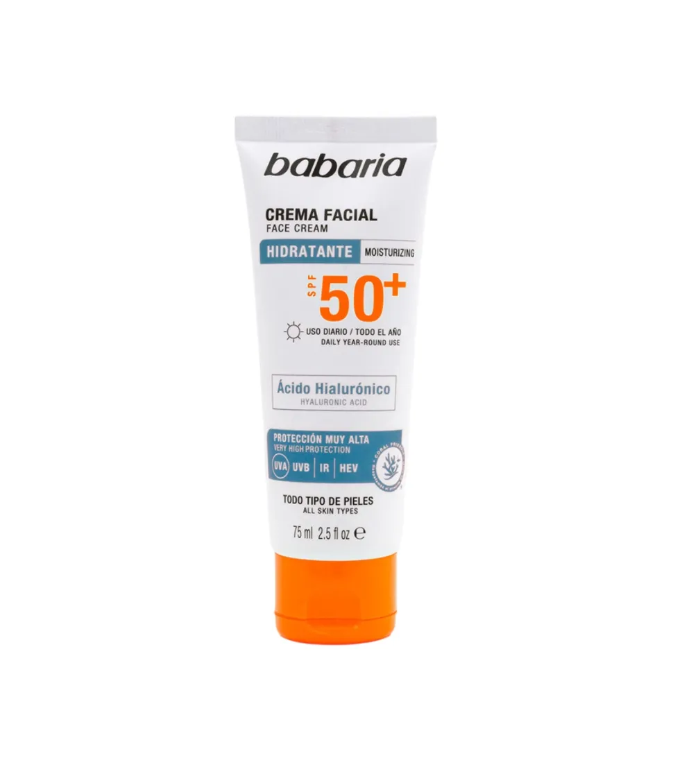 Protector solar facial hidratante SPF50+ - Ácido Hialurónico