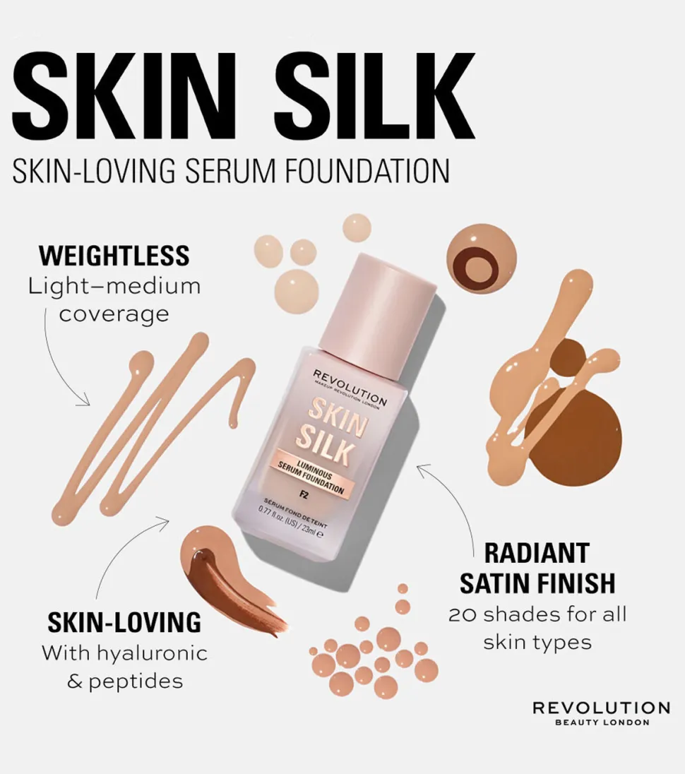 Revolution - Base de maquillaje Skin Silk Serum Foundation - F7