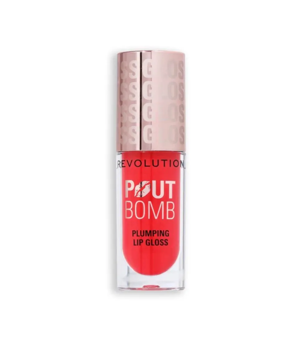 Revolution - Brillo de labios voluminizador Pout Bomb - Cherry Sheer Red