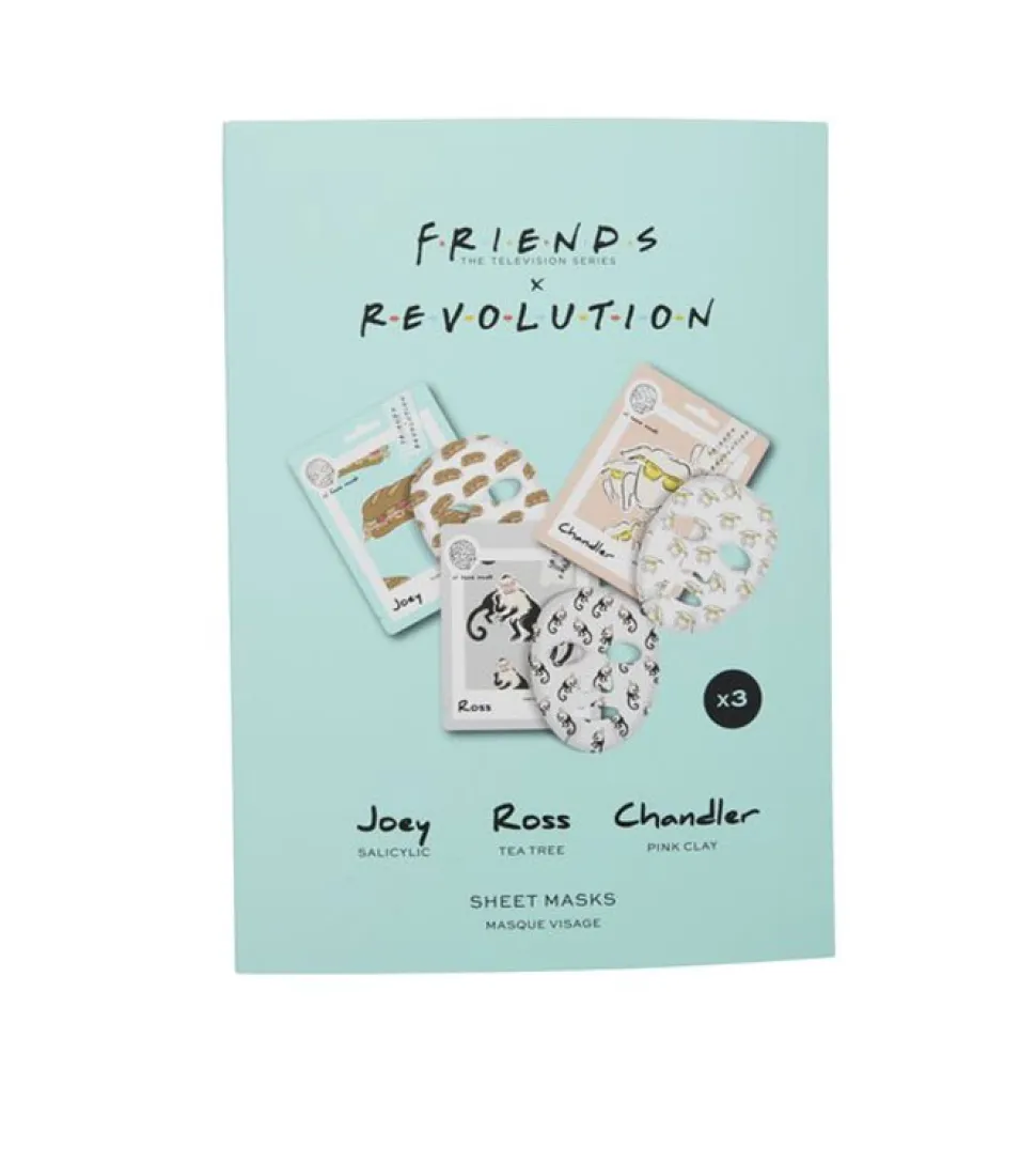 Revolution - *Friends X Revolution* - Pack de 3 mascarillas faciales de tejido - Joey, Ross y Chandler