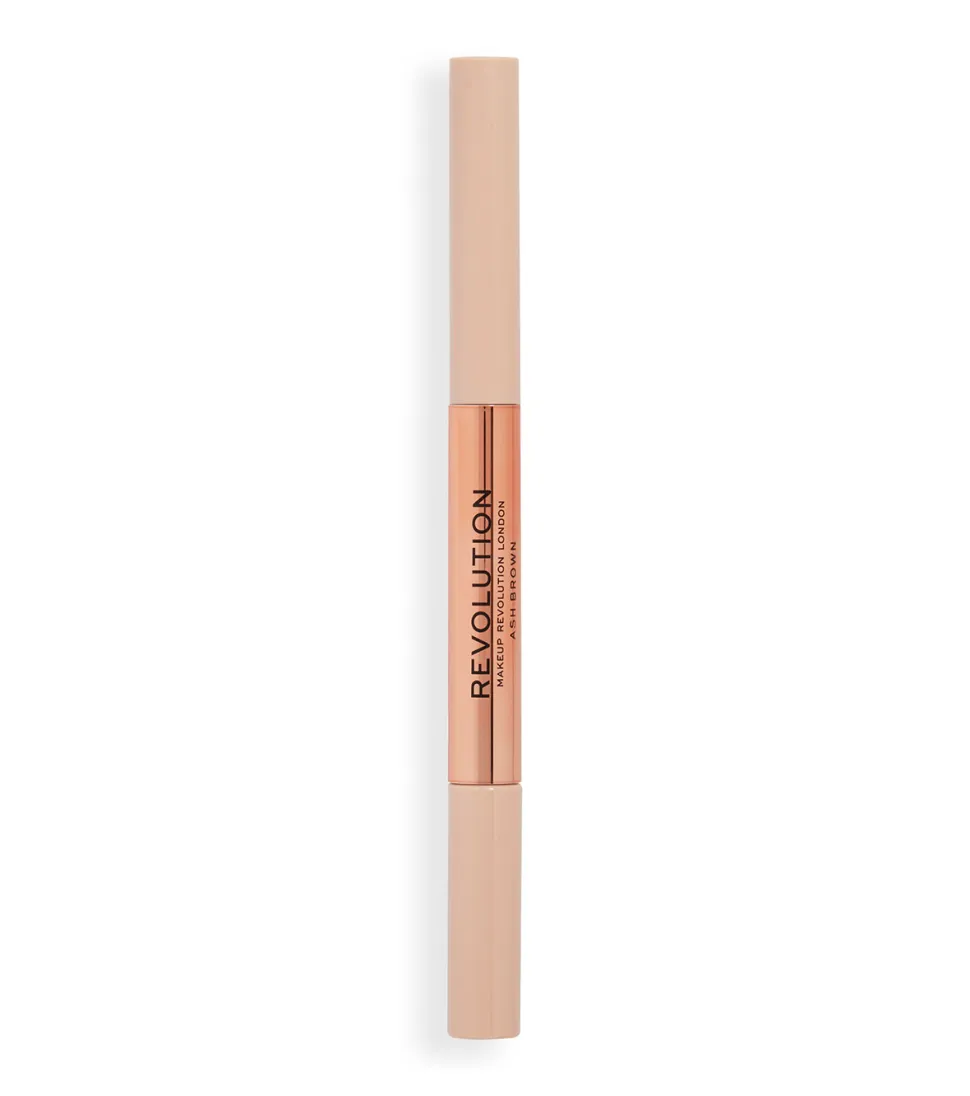 Revolution - Lápiz de cejas Fluffy Brow Filter Duo - Dark Brown