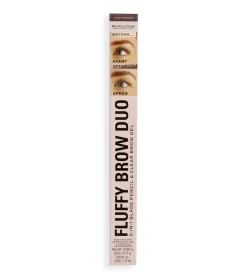 Revolution - Lápiz de cejas Fluffy Brow Filter Duo - Dark Brown