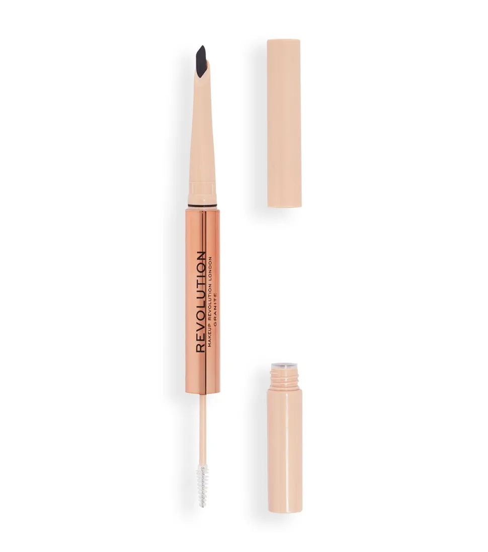 Revolution - Lápiz de cejas Fluffy Brow Filter Duo - Granite