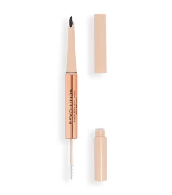 Revolution - Lápiz de cejas Fluffy Brow Filter Duo - Ash Brown