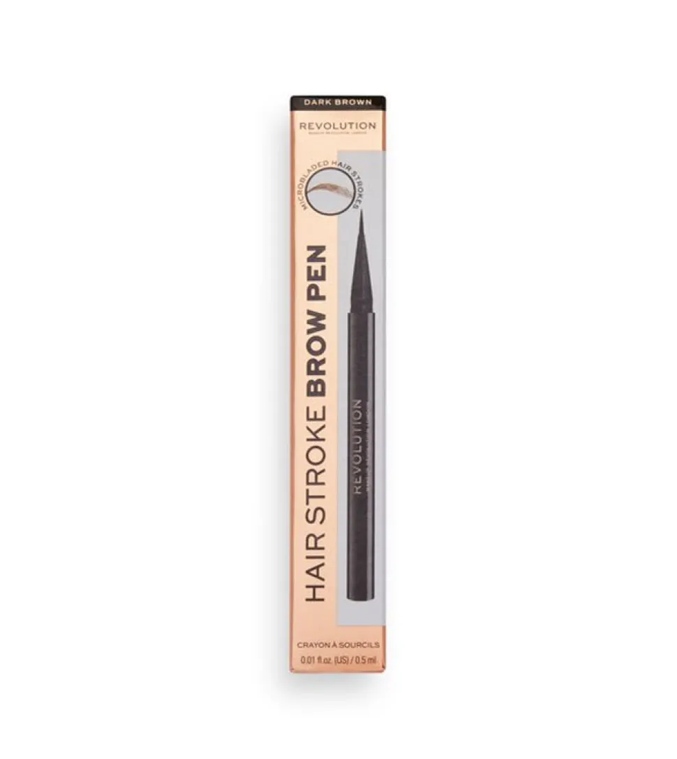 Revolution - Lápiz de cejas Hair Stroke Brow Pen - Dark Brown