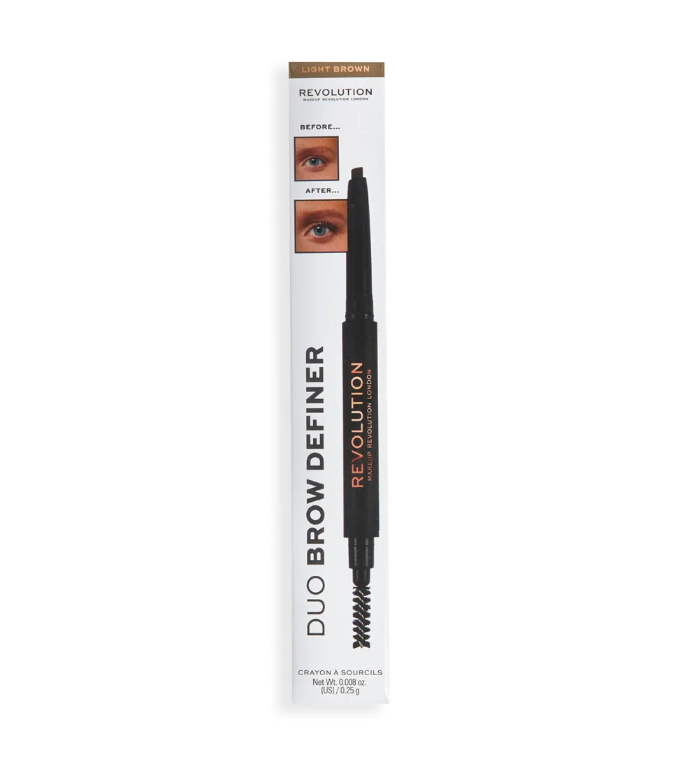 Revolution - Lápiz para cejas Duo Brow Definer - Light Brown