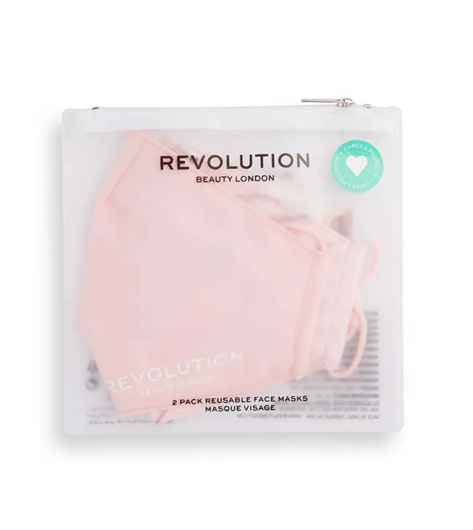 Revolution - Pack de 2 mascarillas de tela reutilizables - Pink