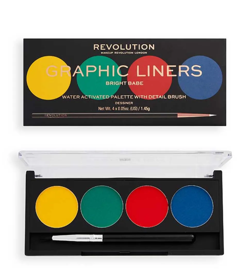 Revolution - Paleta de delineadores Water Activated Graphic Liners - Bright Babe