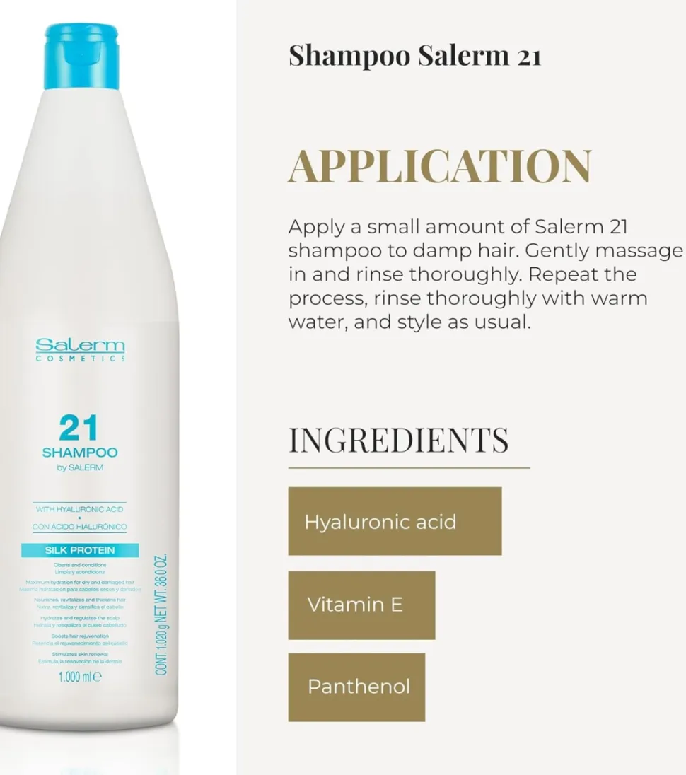 *Salerm 21* - Champú con ácido hialurónico Silk Protein