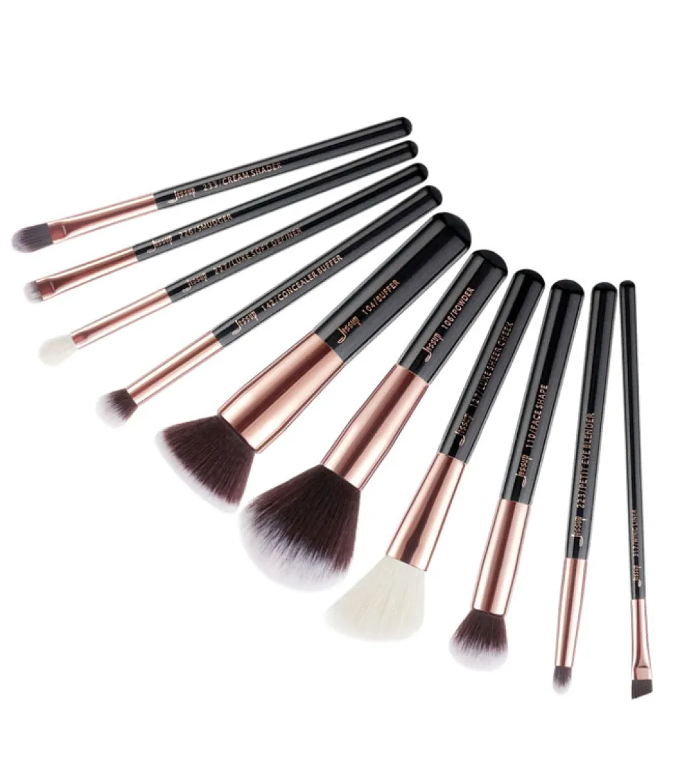 Set de brochas 10 piezas - T156: Black/Rose Gold