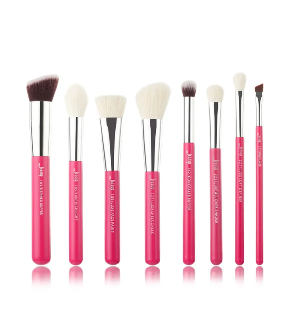 Set de brochas 8 piezas - T199: Carmine/Silver