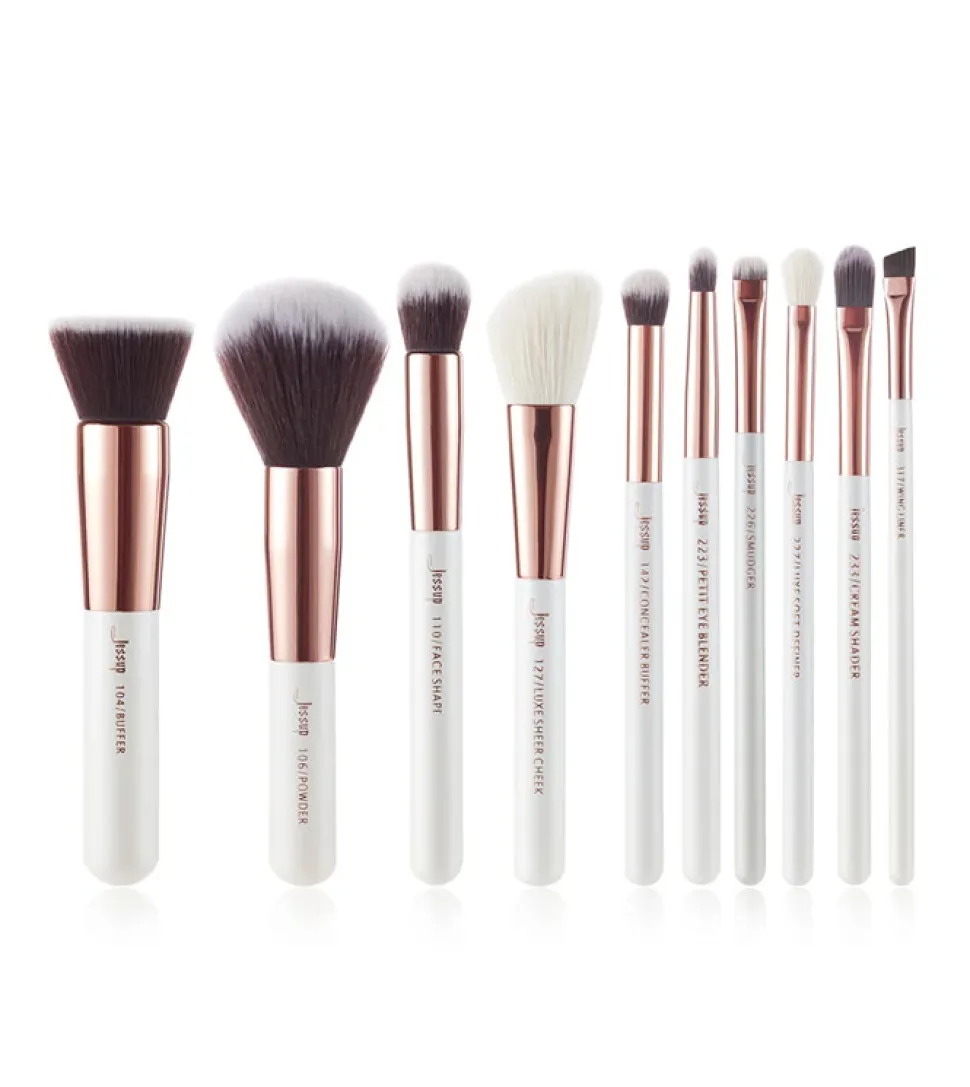 Set de brochas 10 piezas - T216: White/Rose Gold