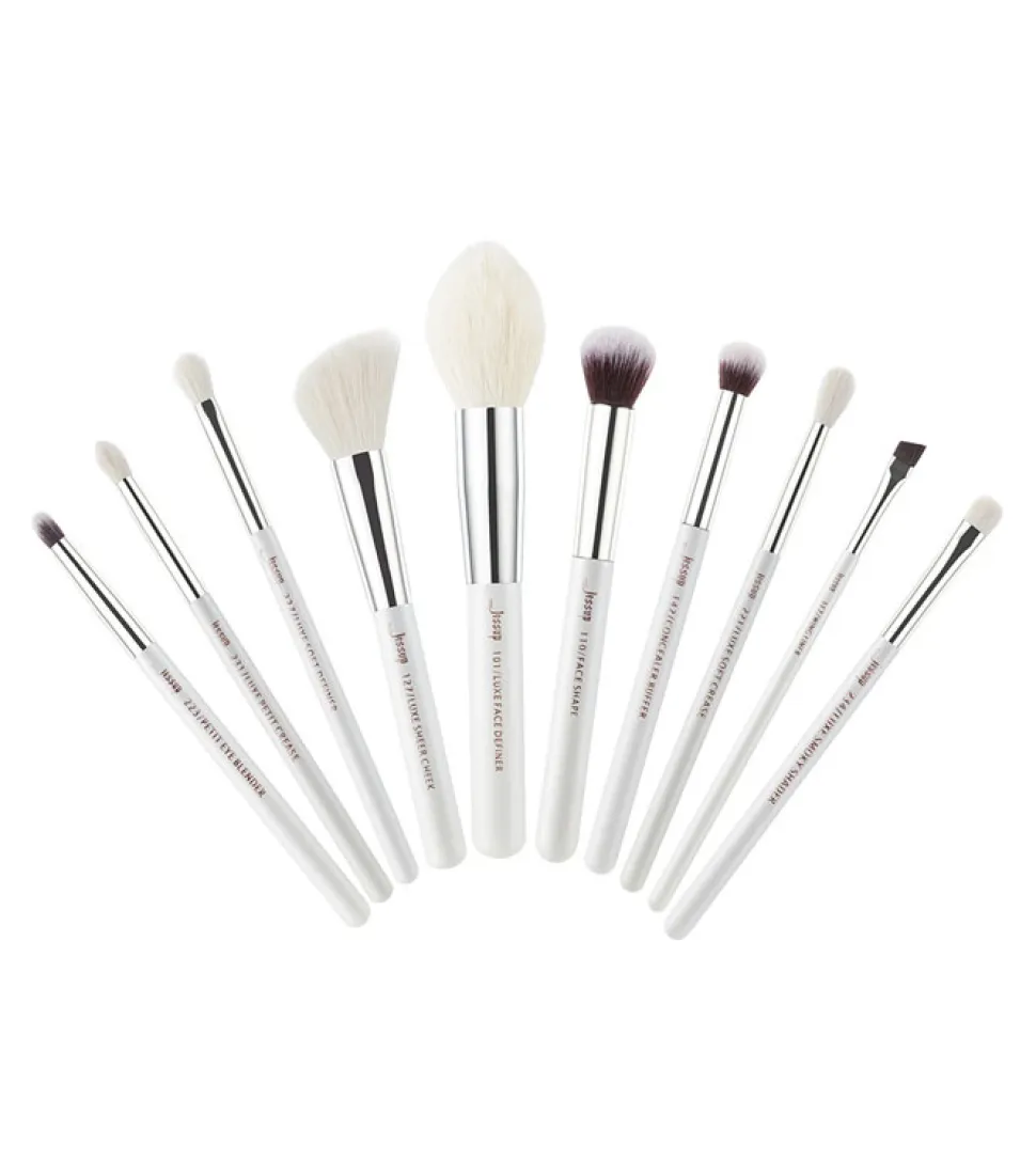 Set de brochas 10 piezas - T243: White/Silver