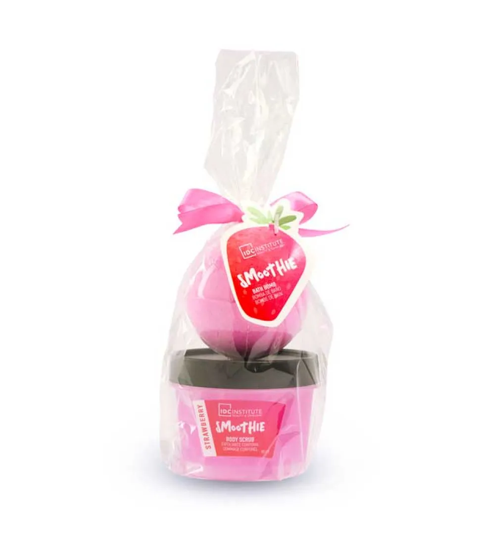 Set de exfoliante y bomba de baño - Fresa