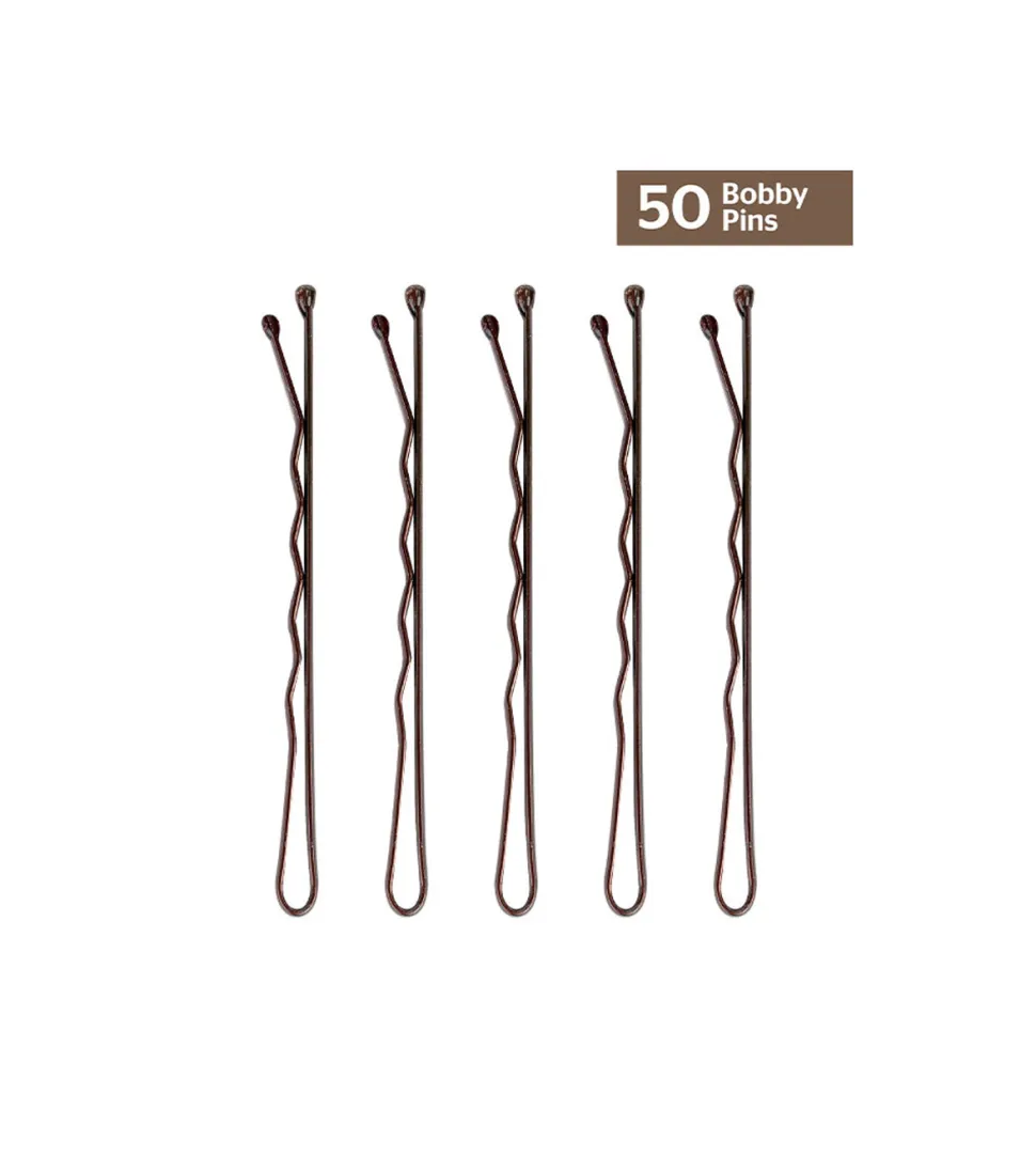 Set de 50 horquillas Bobby Pins - Marrón