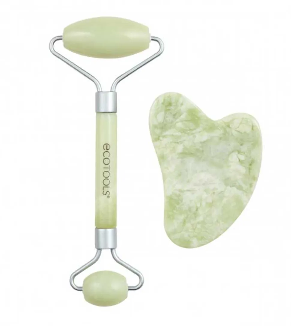 Set rodillo facial y gua sha de jade
