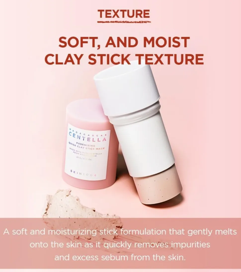 SKIN1004. - *Poremizing* - Mascarilla facial de arcilla con centella de Madagascar Quick Clay Stick Mask