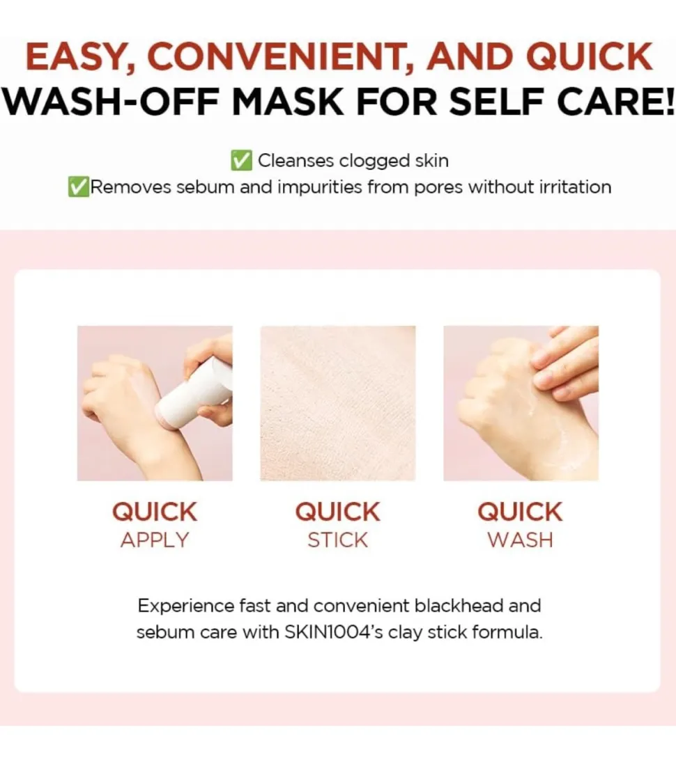 SKIN1004. - *Poremizing* - Mascarilla facial de arcilla con centella de Madagascar Quick Clay Stick Mask