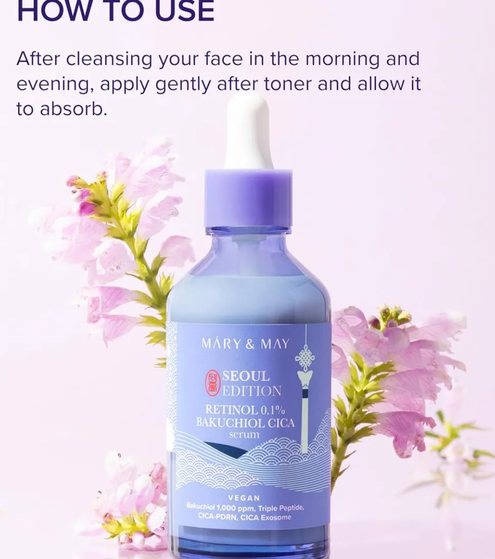 Sérum facial Retinol 0.1% Bakuchiol CICA
