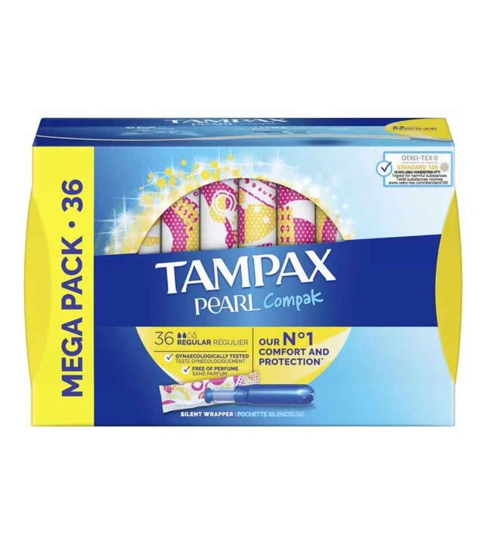 Tampones regular Pearl Compak - 36 unidades