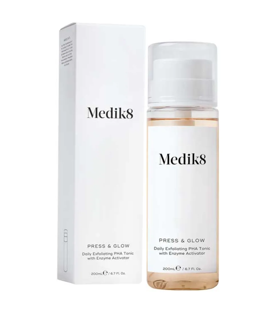 Tónico exfoliante diario PHA con Activador Enzimático Press & Glow