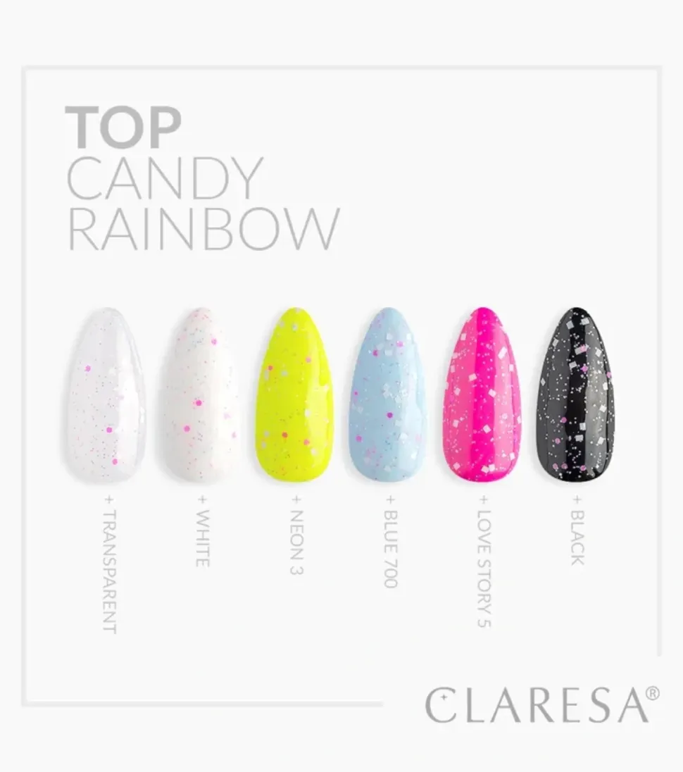 Top Coat Semipermanente No Wipe - Candy Rainbow