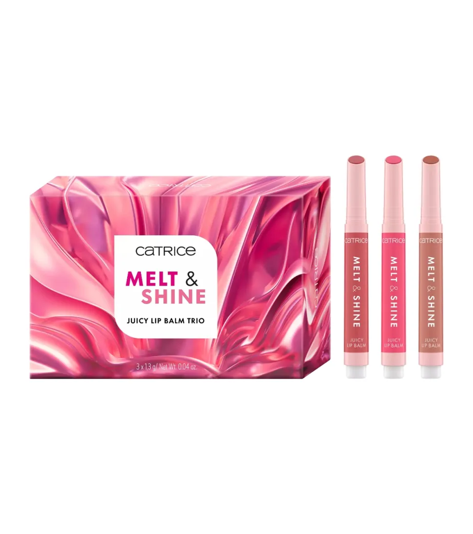 Trío de bálsamos labiales Melt & Shine