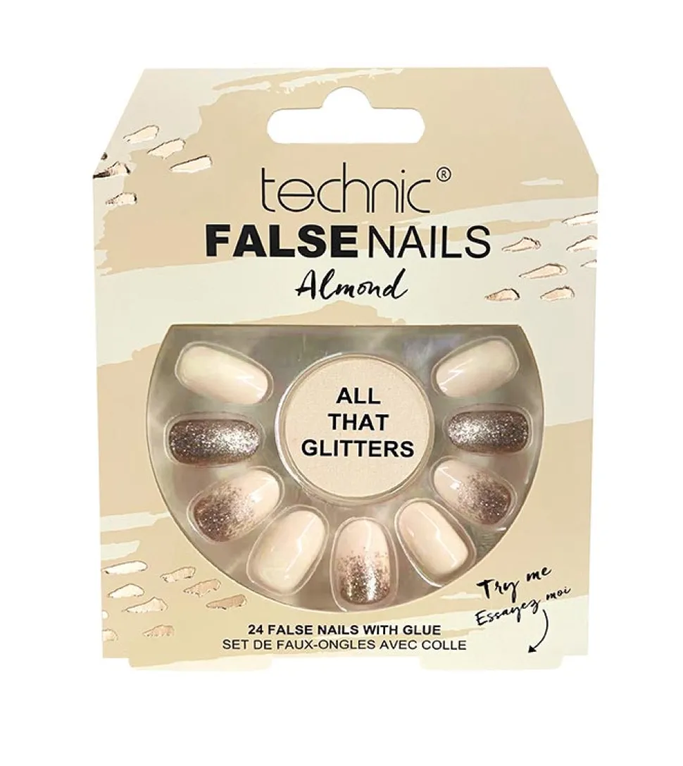 Uñas postizas False Nails Almond - All That Glitters