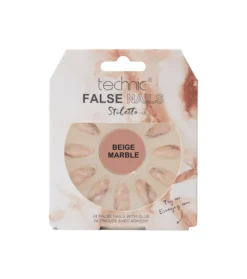 Uñas postizas False Nails Stiletto - Beige Marble