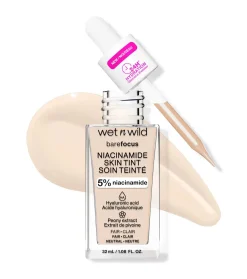 Wet N Wild - Base de maquillaje Bare Focus Niacinamide Skin Tint - Fair